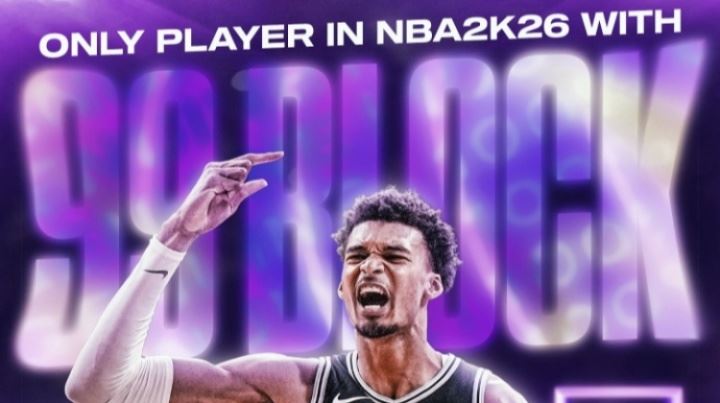 美媒：文班2K26盖帽能力值99 联盟唯一🔥
